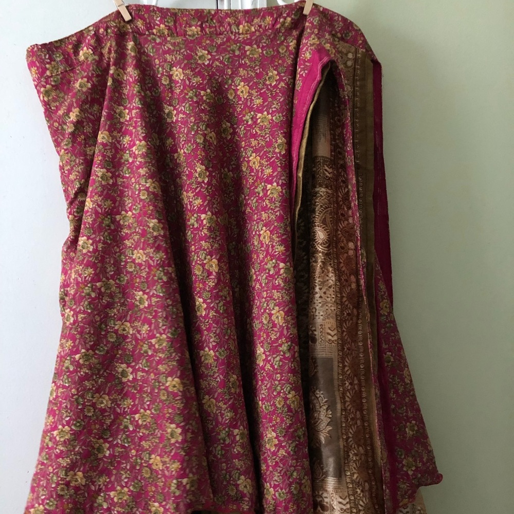 Sari silk wrap skirt